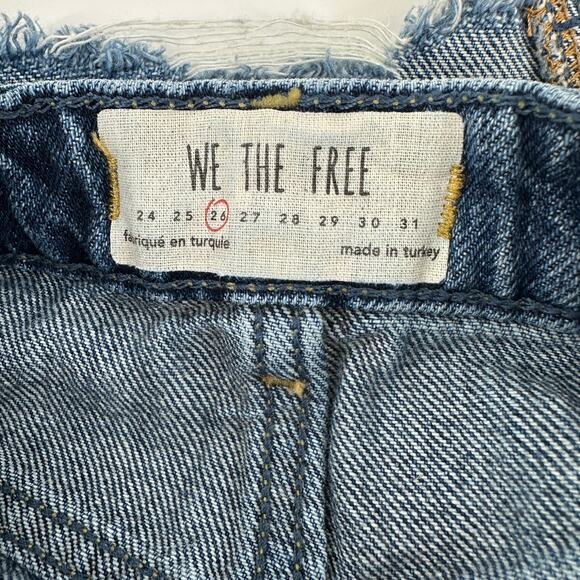 Free People We The Free Button Fly Distressed Raw Hem A-Line Mini Skirt Women 26 - Picture 7 of 9